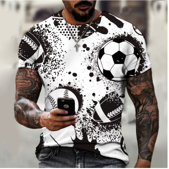 New 3D Print Soccer Pattern Clothing  Fashion Men Women T-shirt Plus Size S-7XL Four Seasons Casual Oversized  Streetwear