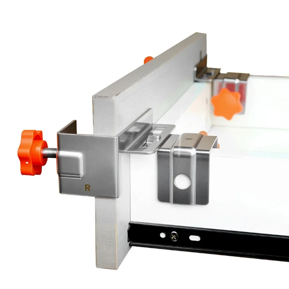 

2pcs Stainless Steel High Drawer Clamps Adaptive Margin System Woodworking Tool Clips Accessories Panel Fixing Tool Parts