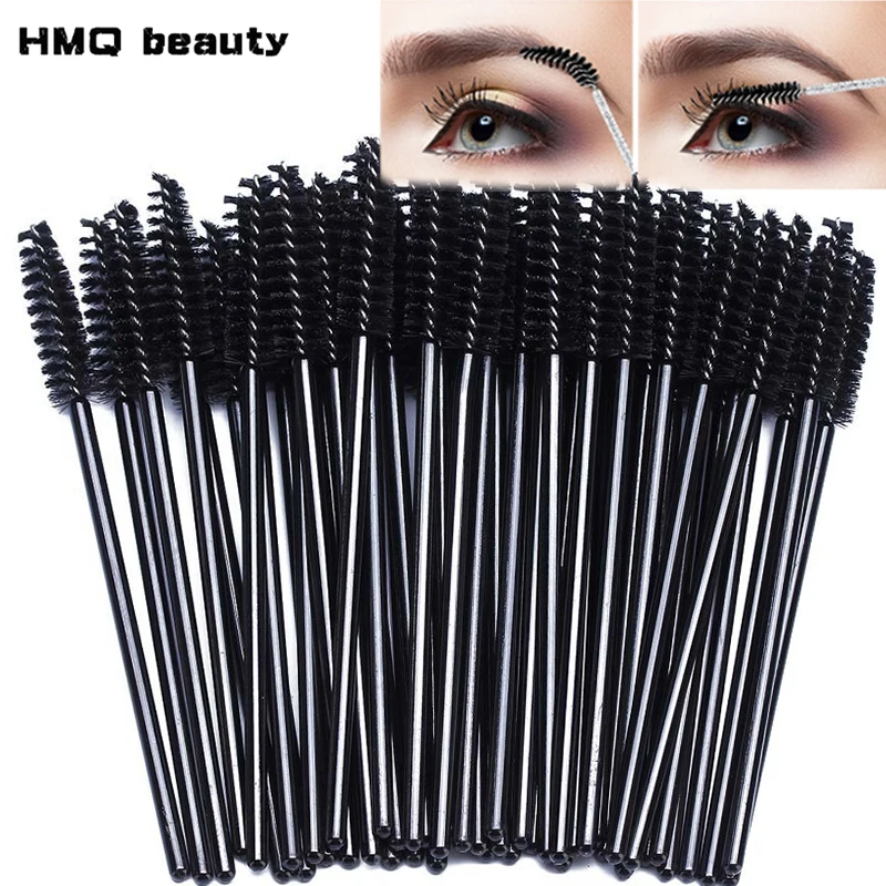 Descartável Mascara Wands aplicador, pincéis de extensão, ferramentas de maquiagem, spoolies, cílios, 50 pcs, 100pcs