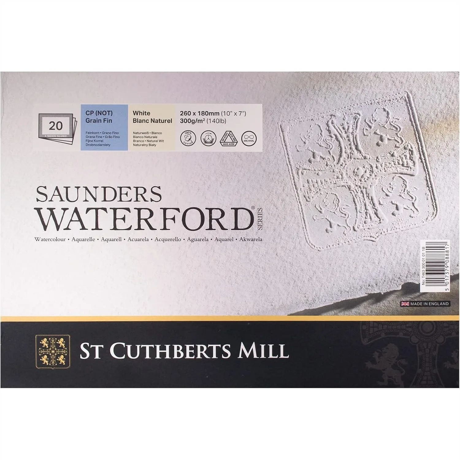 

Saunders Waterford Watercolor Block, 140lb Cold Press, 7x10in, 20 Sheets for Artists