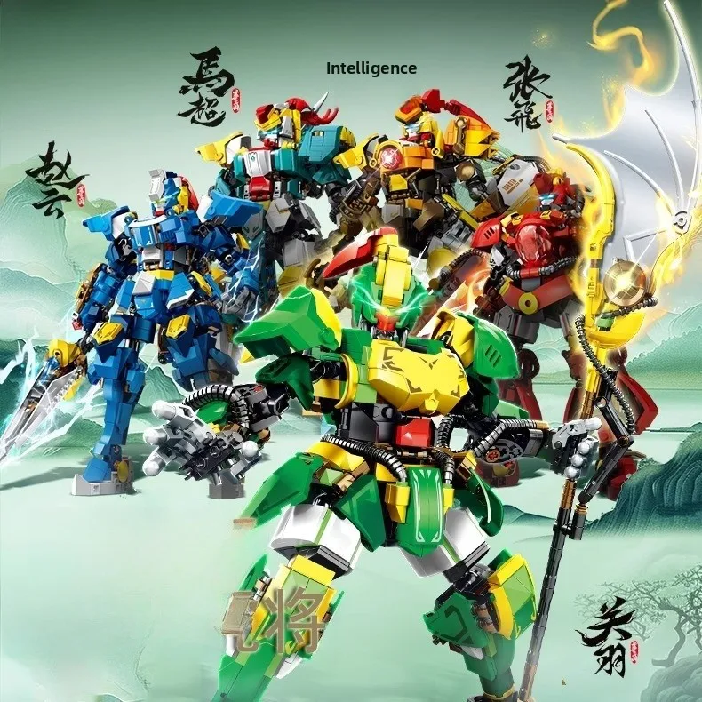 modello-di-blocchi-da-costruzione-mecha-guan-yu-e-i-cinque-generali-tigre-della-storia-dei-tre-regni-giocattolo-da-assemblare-decorazione-da-scrivania-regalo-per-ragazzi