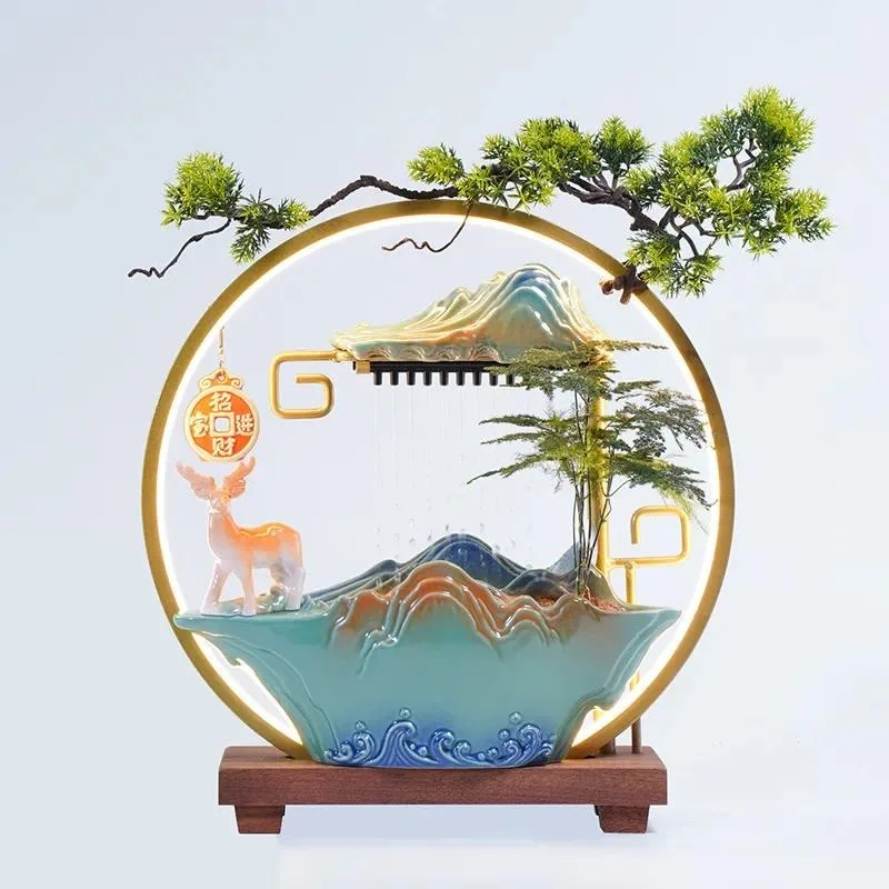 SCY rockery waterscape flowing water ornament circulating water living room humidifier entrance tea table making money ornament