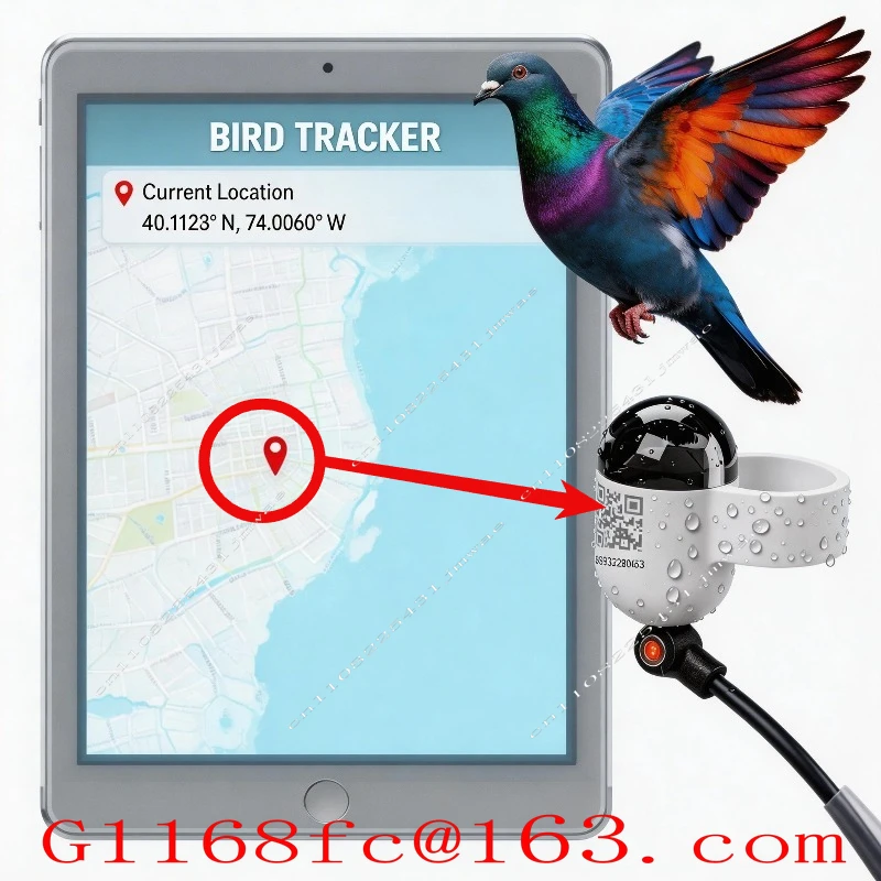 Mini Real-Time GPS  Locator Waterproof Pigeon Ring 4G Network GSM Android IOS Trajectory Locator Made Durable Plastic LBS