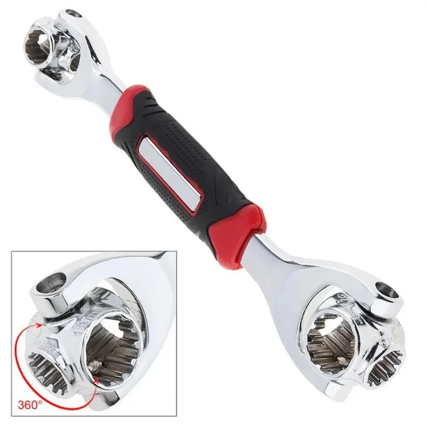 52 in 1 Tools Socket Works Universal Ratchet Spline Bolts Sleeve Rotation Hand Tools 360 Degree Multipurpose Tiger Wrench 1PC