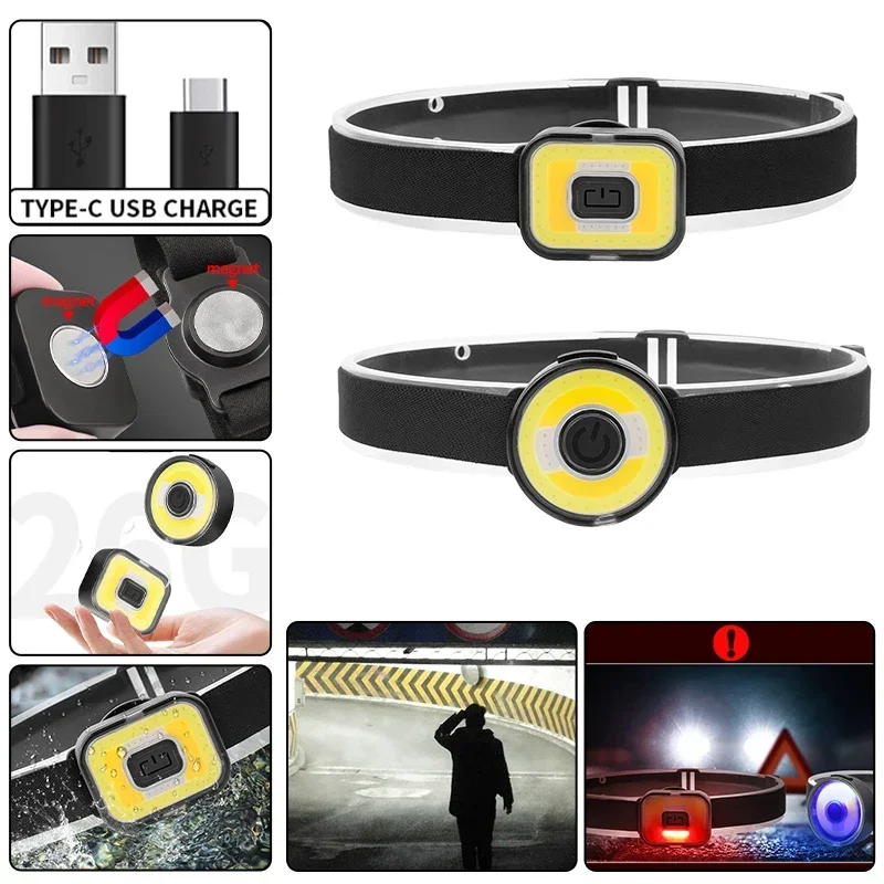 JIASHUAIXIN Portable Magnetic Lamp Floodlight Strong Headlamp Outdoor Work Ultra Bright Long Lasting Camping Waterproof Fishing