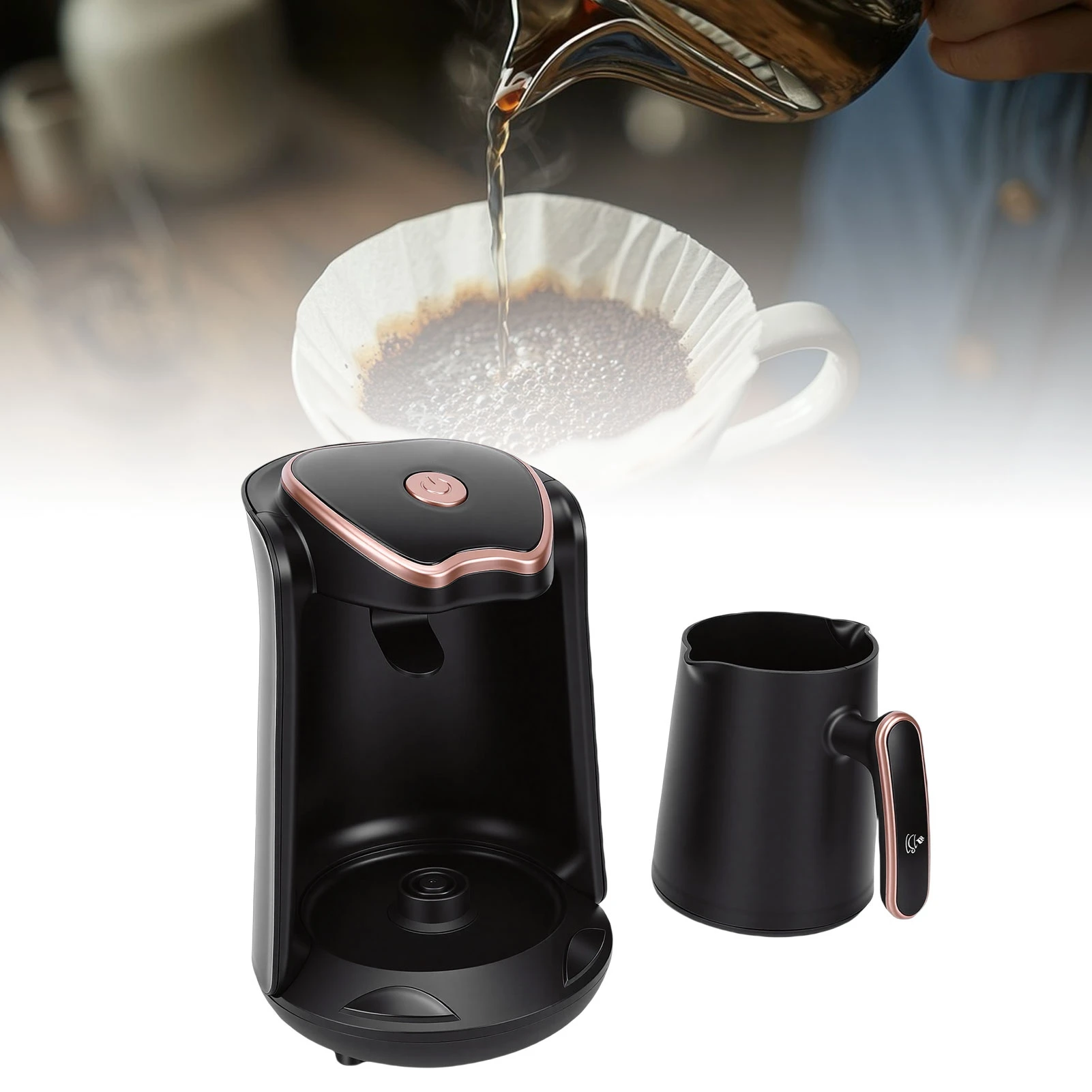 400W Turkish Coffee Maker Machine Portable Automatic Electric Coffee Pot for Camping Travel Electric Turkish Coffee Maker