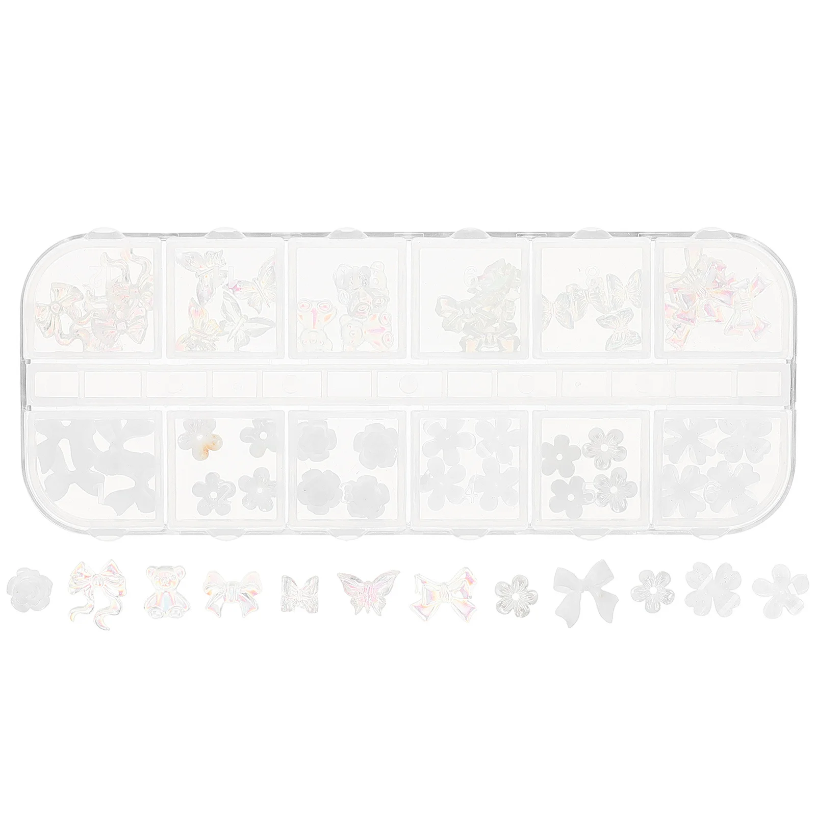 1 صندوق الراتنج السحر زهرة القوس شكل ترصيع Diy بها بنفسك مانيكير زينة مسمار الفن الديكورات أظافر لتقوم بها بنفسك بقع صالون الأظافر #5