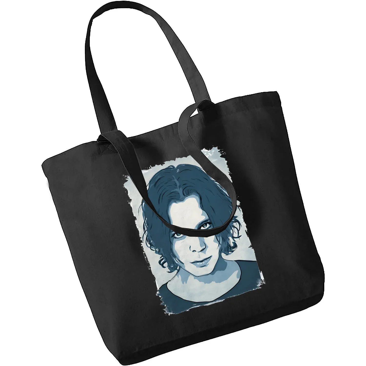 Him Ville Valo Women Hand Bag with Free Shipping Low Price Black Canvas Canvas Tote Ladies