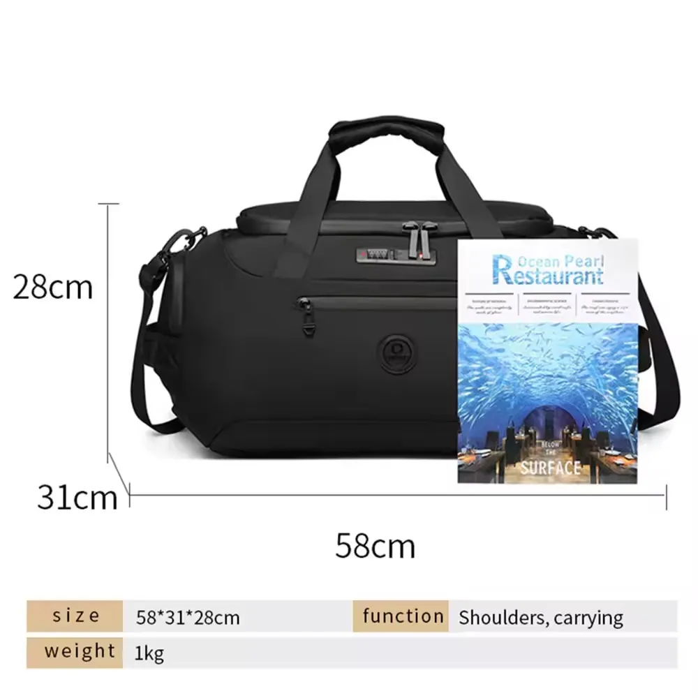 Borsa da viaggio tattica portatile personalizzata Weekend Gym borsone da viaggio di grande capacità scomparto per scarpe borsa da viaggio per separazione asciutta e bagnata