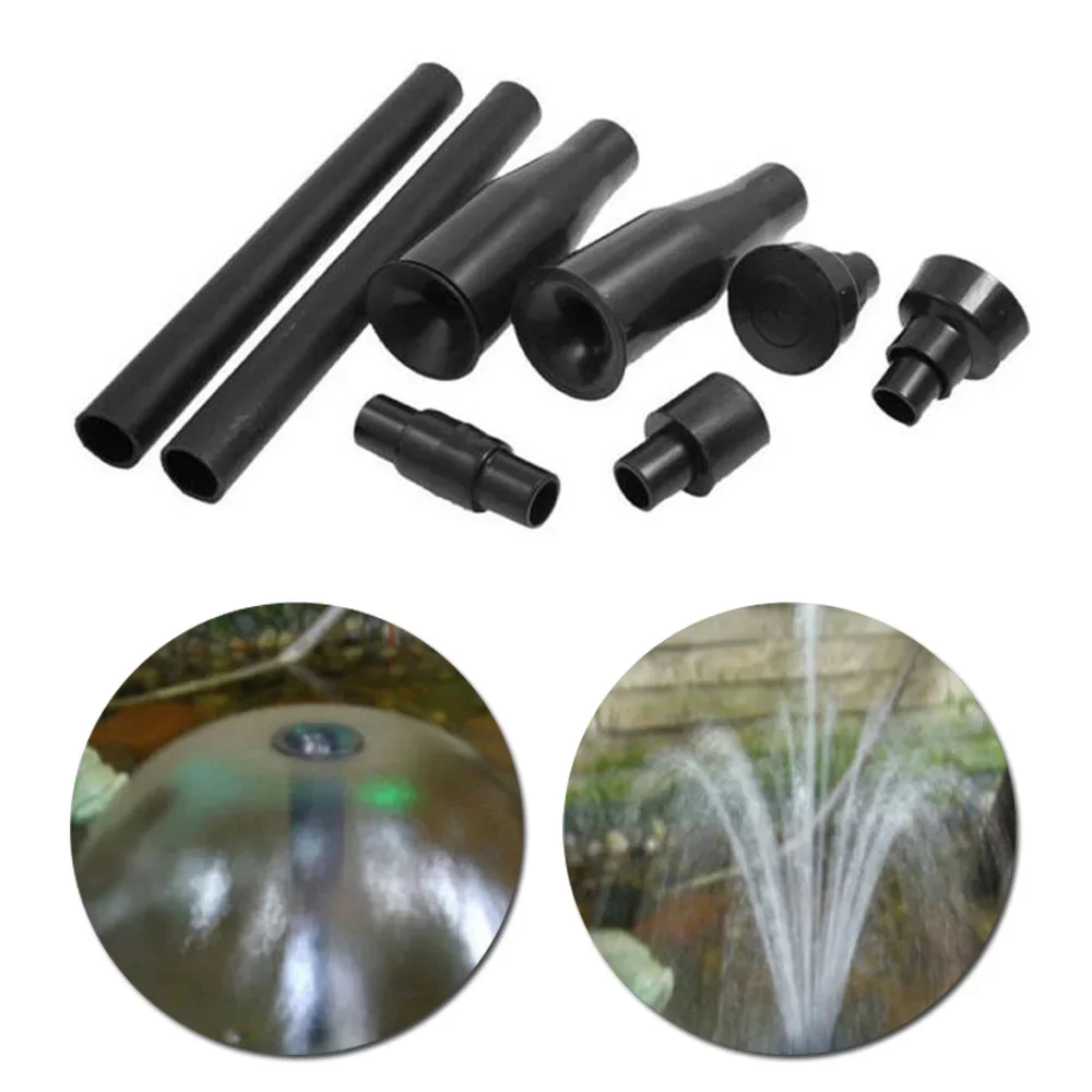8 Uds boquillas de fuente cabeza negra hogar multifuncional bombas de agua de jardín acuarios de plástico peceras estanques piscinas Accesorios