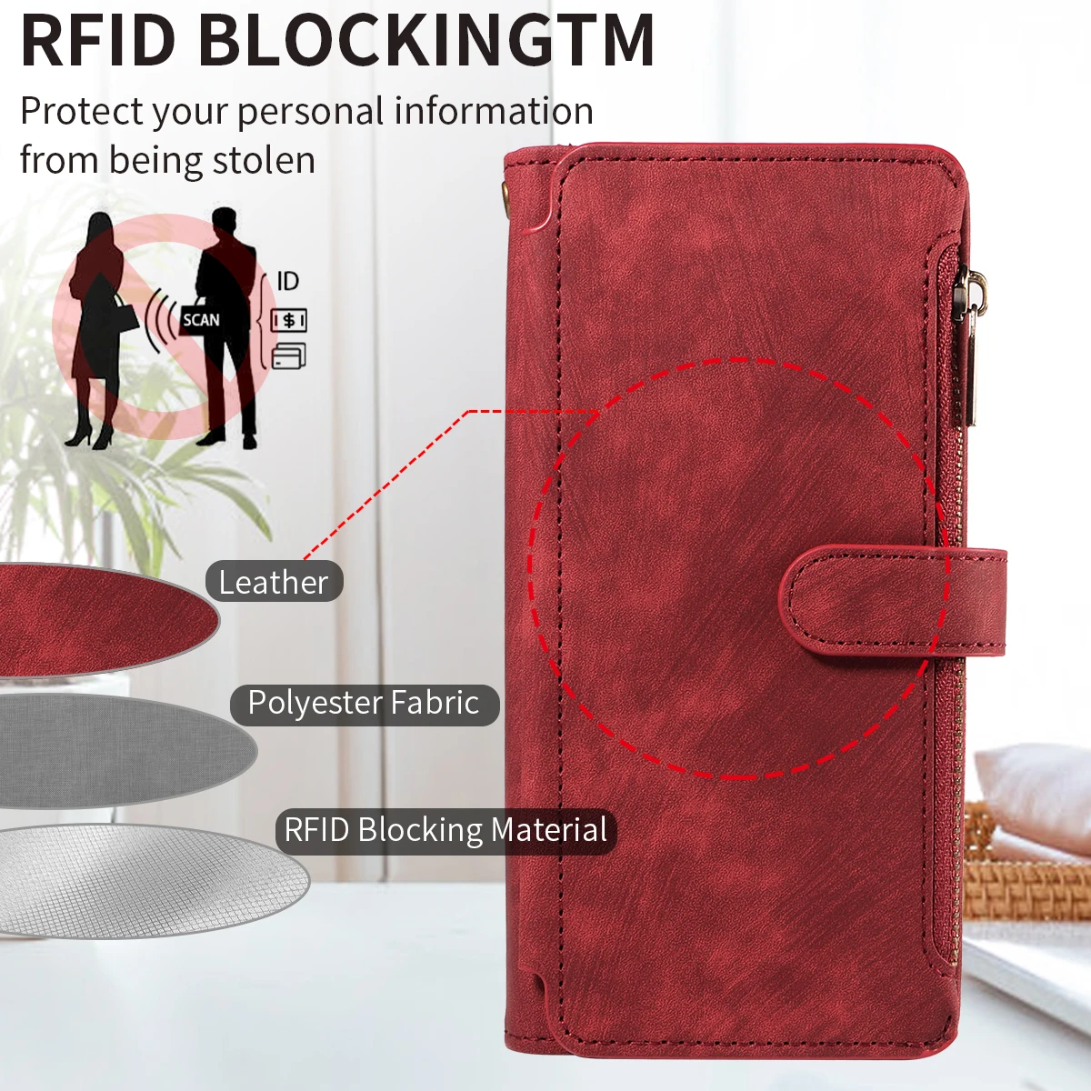 PU-Leder-Handyhülle für iPhone 16promax 16e 15 14 13 mini 12 mini 11promax plus 7 8plus XSMAX XR Flip Wallet Style Handyhülle – Detail 6