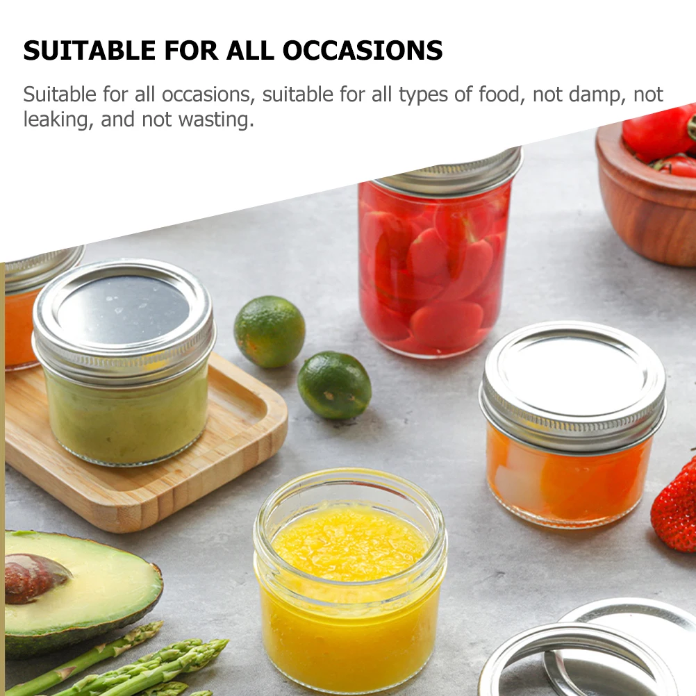 

10 Pcs Mini Jar Set 250ml Clear Plastic Jars Silver Aluminum Lids Food Storage Containers for Jam Honey Spices Sealing Jar
