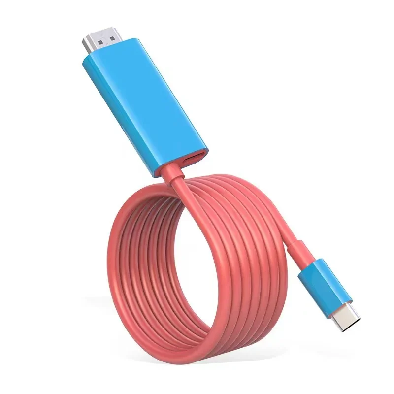 كابل تحويل USB محمول بطول 2 متر 4 كيلو 30 هرتز إلى HDMI لوضع إرساء التلفزيون على سطح نينتندو سويتش Steam Deck