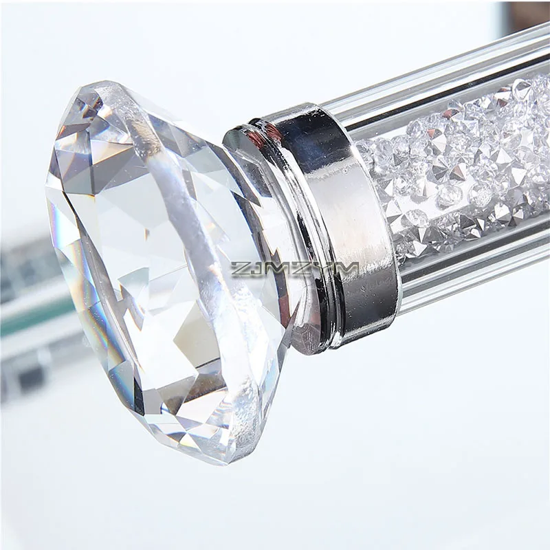 Luxury Rhinestone Crystal Toilet Paper Holder with Shelf Wall Mount Chrome Mirror Bathroom Tissue Roll Holder for Bathroom view 4