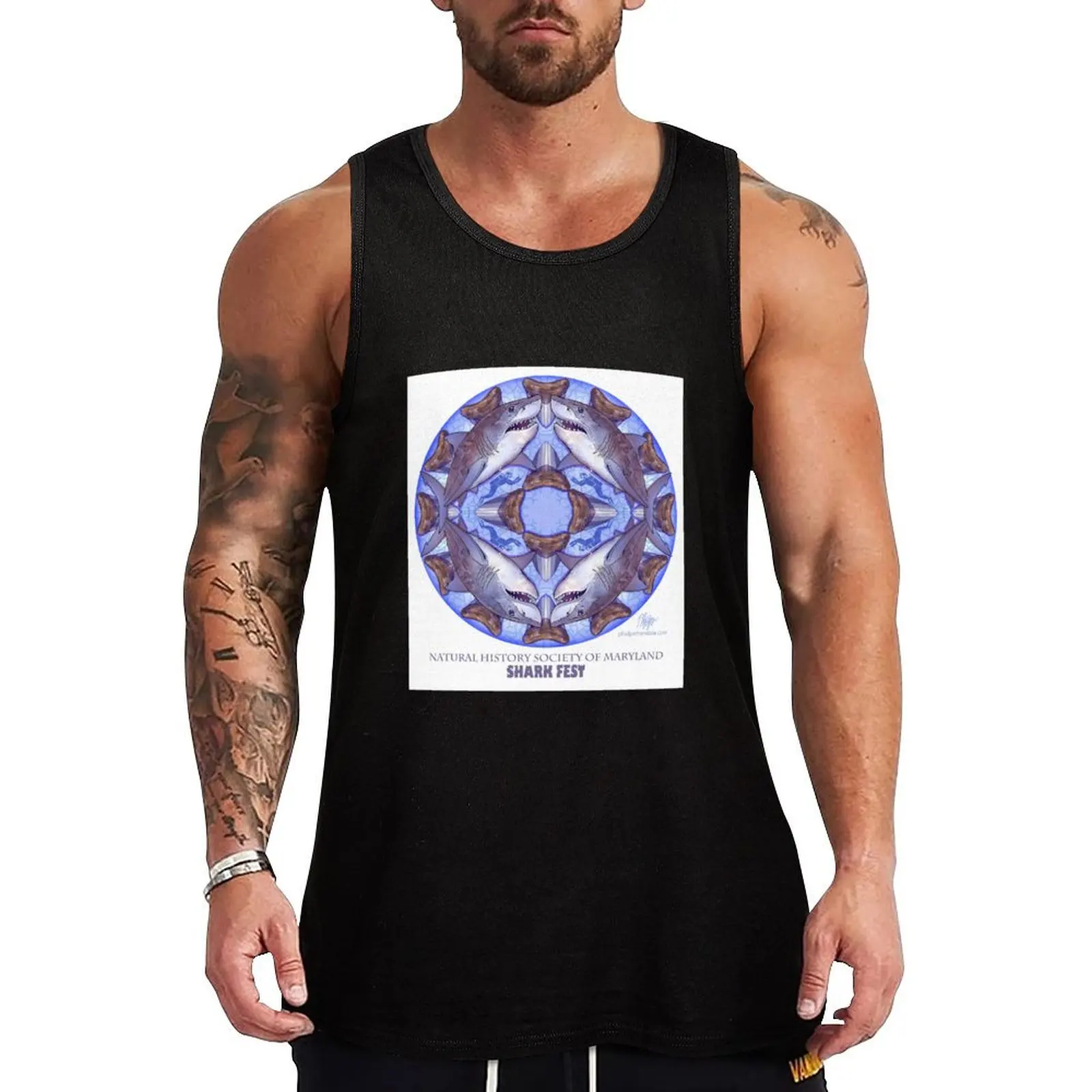 Shark Fest Tank Top fitness clothing for men plain t-shirt gym shirts