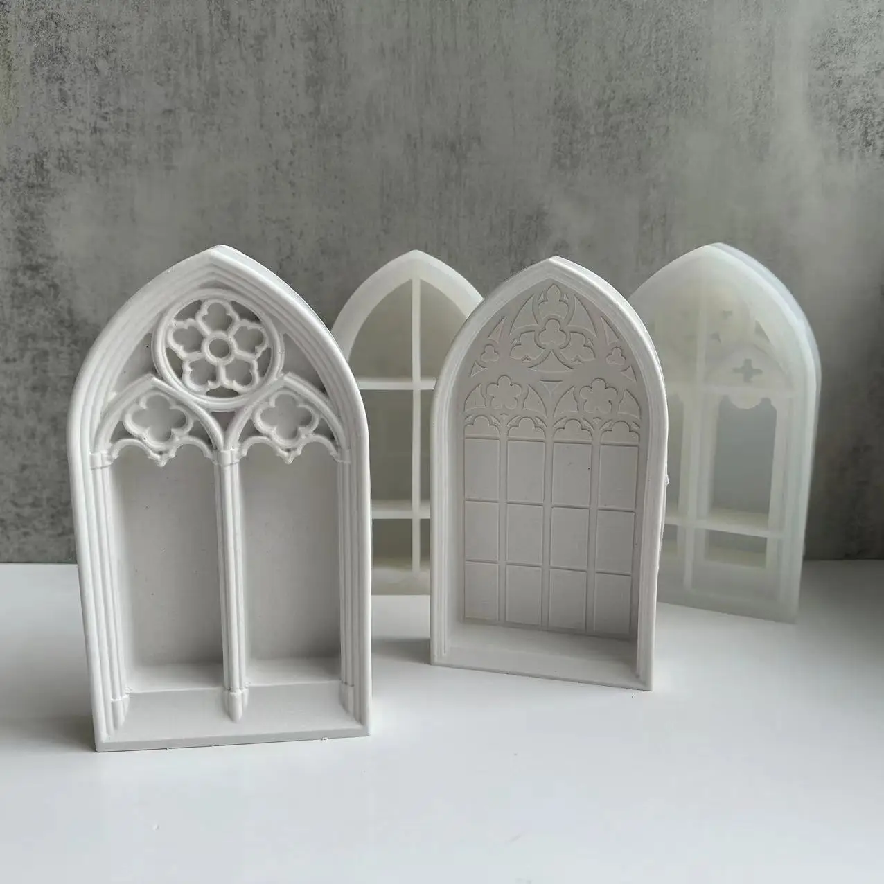 Church Window Silicone Mold Cabinet Storage Box Crystal Epoxy Resin Mould Jewelry Display Holder Tray Dish Mold DIY Casting Tool