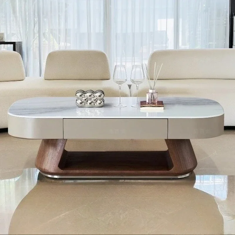 Living Room Coffee Table TV Cabinet Combination Solid Wood Cream Wind Modern Luxury Furniture 1.3m Tea Table 2.2m Tv Stands