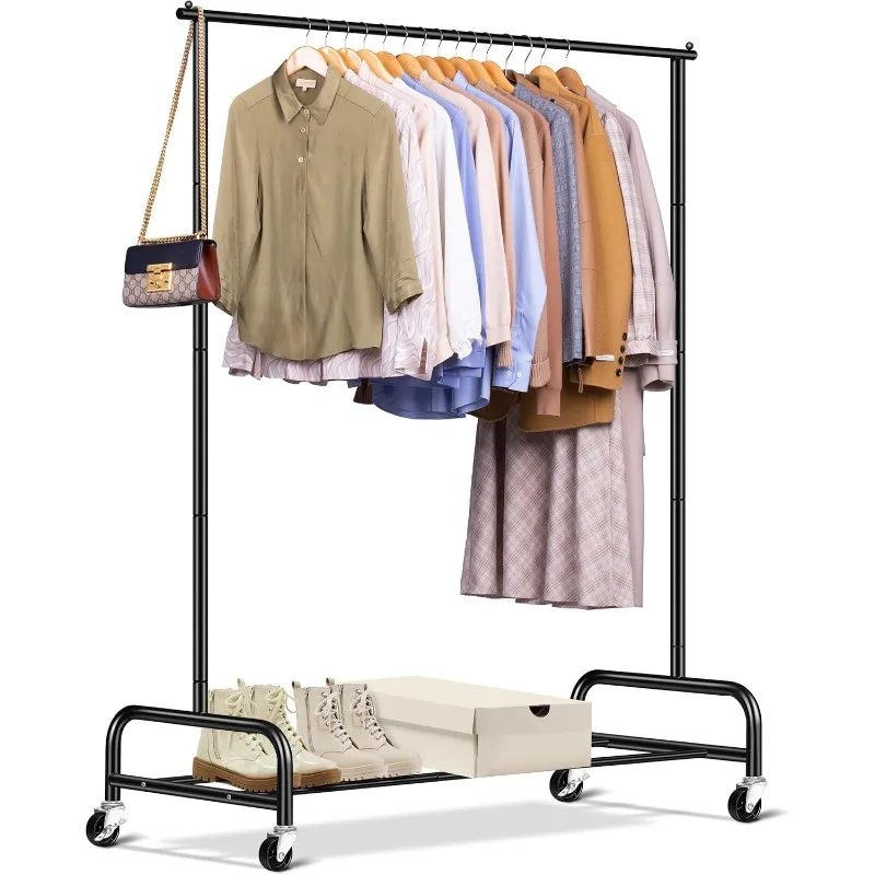 

Heavy Duty Clothing Racks for Hanging Clothes Rack, 43" Wide Rolling Garment Rack Metal Clothing