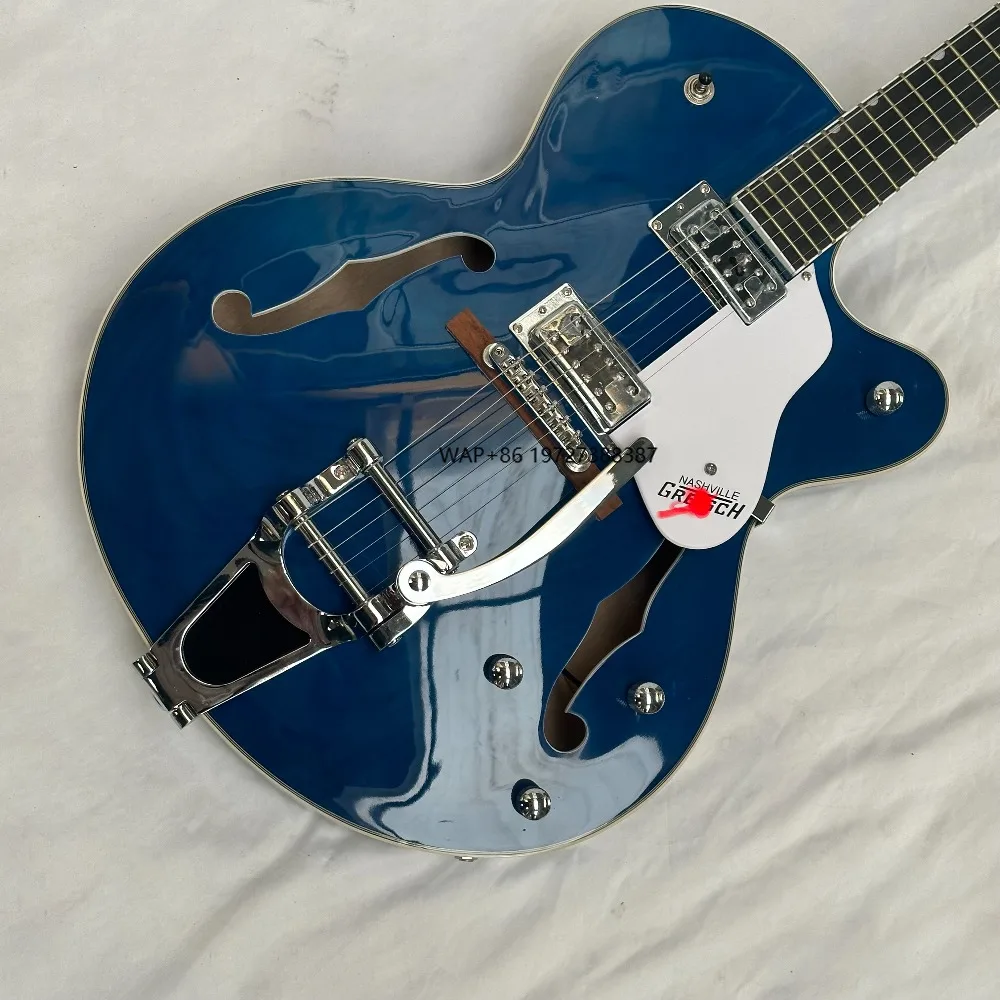 Blue GRTCH Electric Guitar with Rosewood Back/Side Semi-Hollow Body Chrome Hardware Fast Shipping