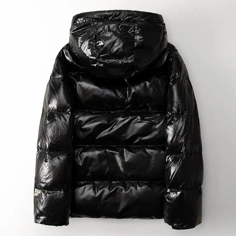 Doudoune en Duvet d'Oie Blanche pour Femme, Manteau Court Décontracté à Capuche, Noir et Or, 2024g, Hiver 290