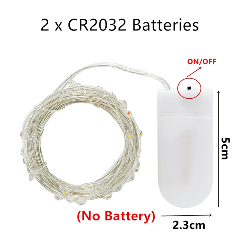 Гирлянда из медной проволоки, Сказочная светодиодная гирлянда на батарейках для рождественской елки, украшение для свадьбы, вечеринки, праздника, 1 м, 2 м, 3 м, 5 м, 10 м