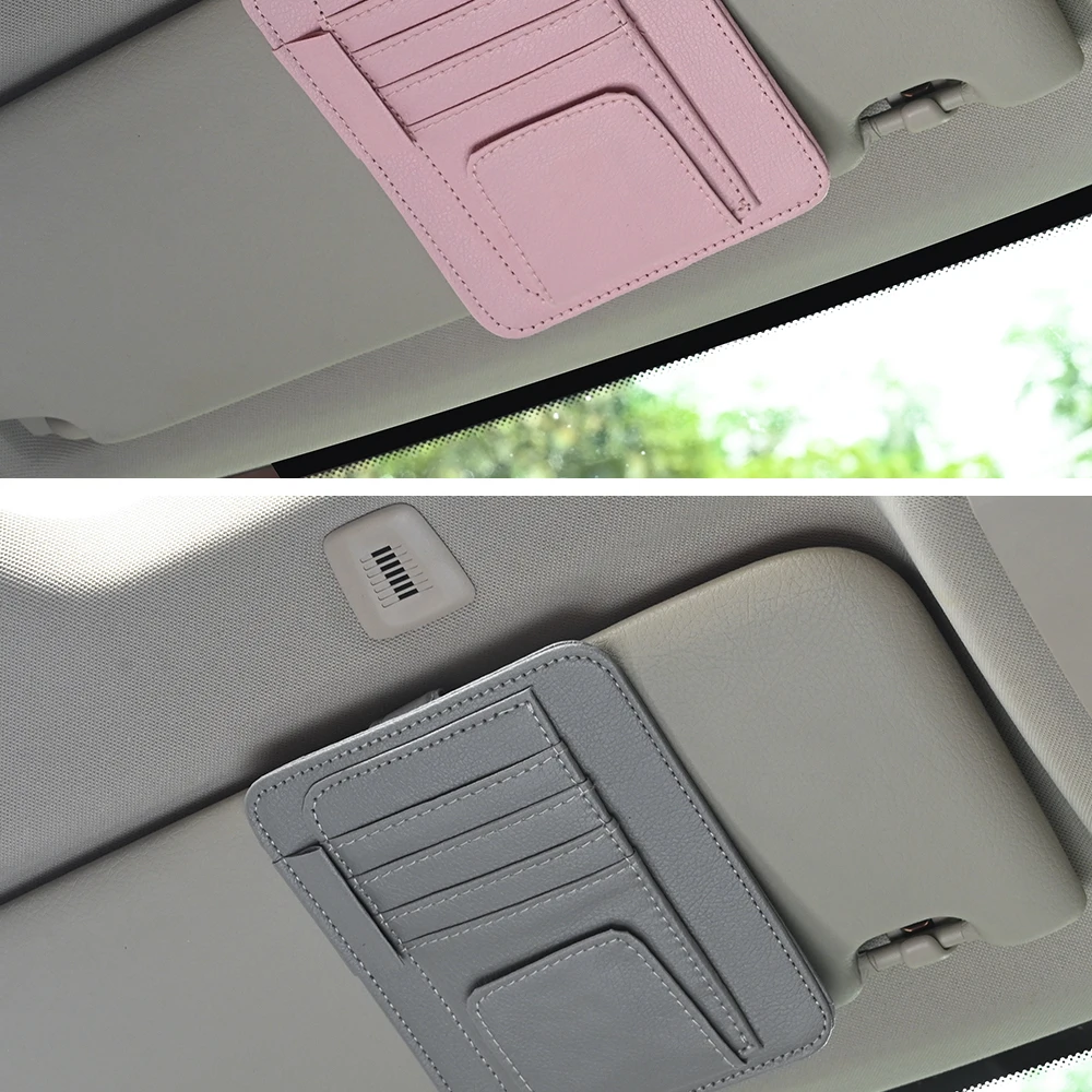 JFBONIN Auto-Sonnenblenden-Organizer mit Mehrfach-Taschen, Visitenkarten-Aufbewahrung, Sonnenbrillenhalter, Sonnenblenden-Zubehör für den Autoinnenraum – Detail 10