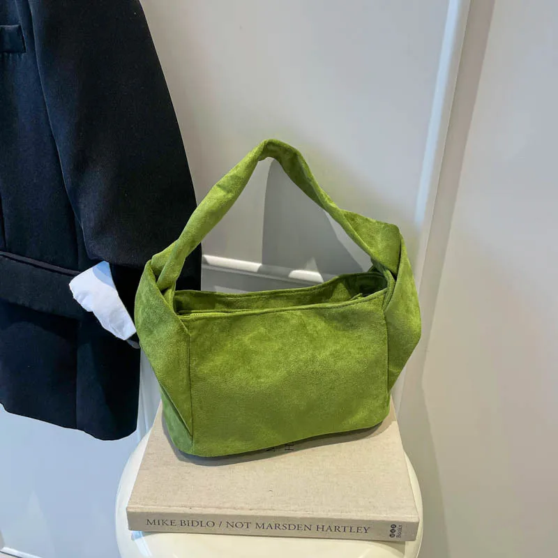 

Замшевая холщовая сумка Lazy Style 2025 года, большая новая большая сумка через плечо для книг, замшевый холщовый материал