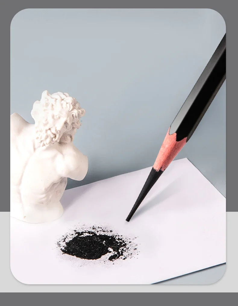 Professionelles Kohle- und Graphitstift-Set für Künstler, Zeichen- und Skizzierbedarf, 2H HB B 2B 3B 4B 5B 6B 8B – Detail 5