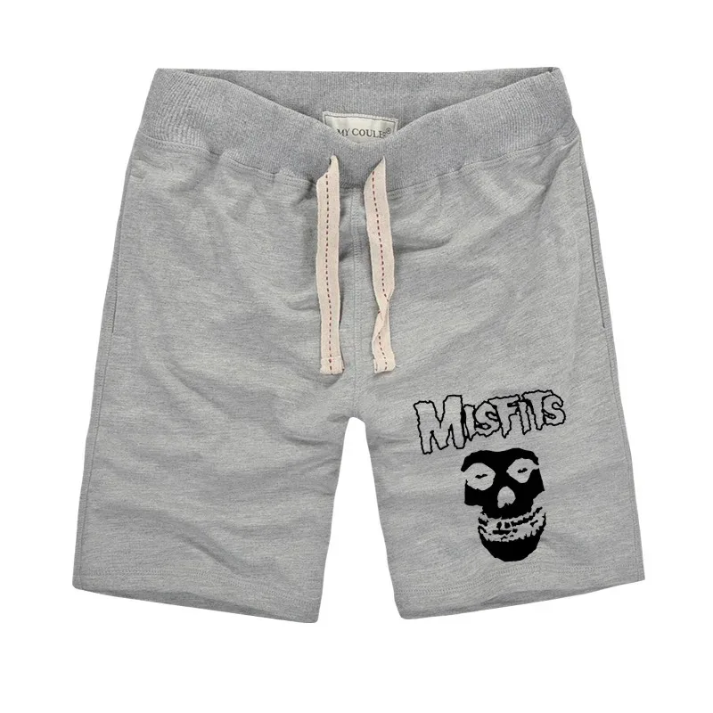 The MISFITS Shorts pantaloncini Fitness Casual da uomo stampati con teschio di moda estiva di alta qualità pantaloni corti in maglia di cotone Plus