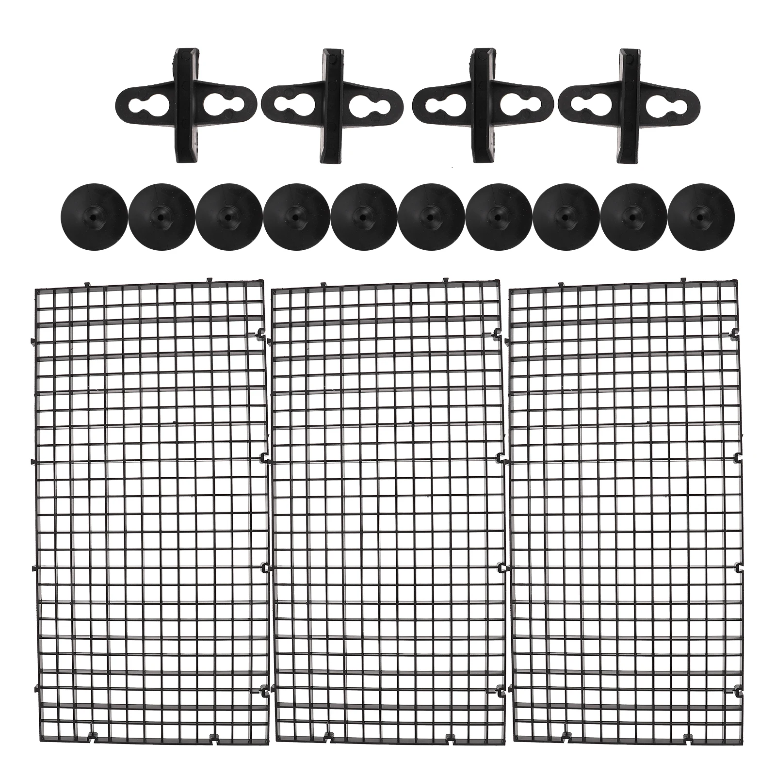 

3 Pieces 30x15cm Black Fish Tank Isolation Board PVC Dividers 10 Suction Cups Aquarium Supplies Separator Breeding Platform