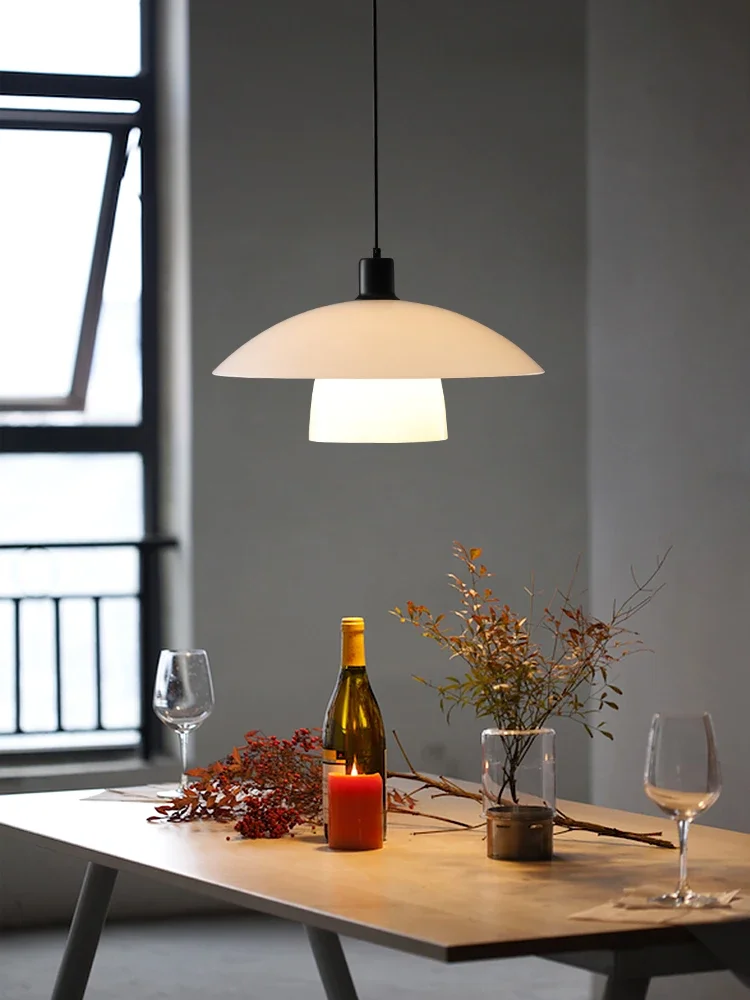 Nordic simplicity Glass UFO Pendant Light Umbrella shape Led Suspend lamp for restaurant Living room Bedroom Study  Luminaire