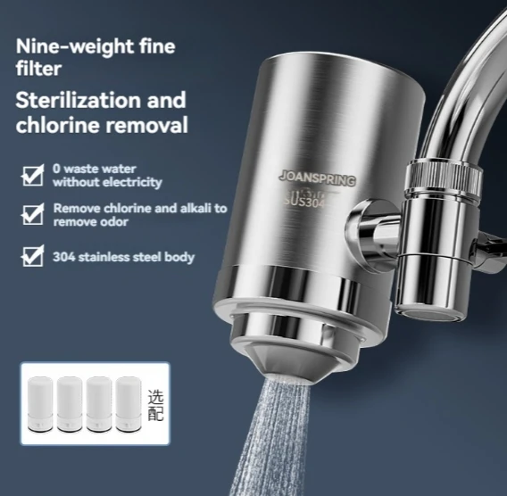 Faucet Water Filter Kitchen Tap Water Purifier Stainless Steel Faucet Mount Water Filtration System Remove Chlorine OdorSediment