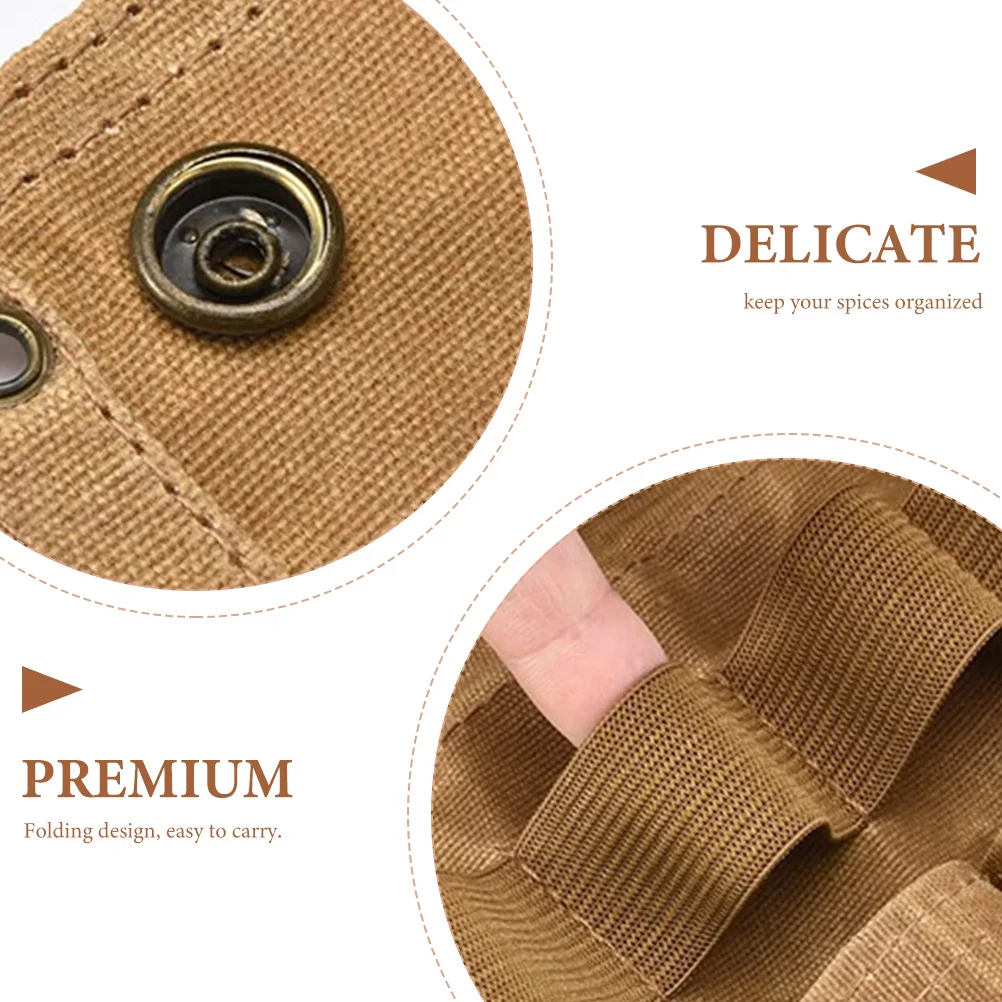 

1 Set Outdoor Travel Spice Holder Camping Container 9 Jars Canvas Bag Lightweight Compact Storage For Picnic Barbecue