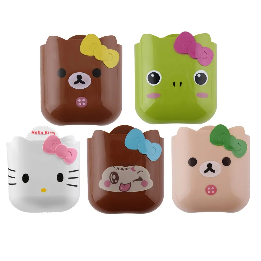 Cute Cartoon Animals Design Multi-Purpose Home Desktop Storage Barrels With Suction Cups Lightweight Storage Box