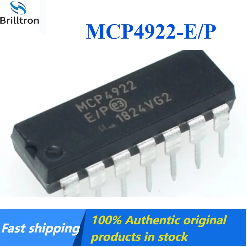 5-10PCS New MCP4922 MCP4922-E/P DIP-14 Brand New Original Stock Available, Fast Shipping.