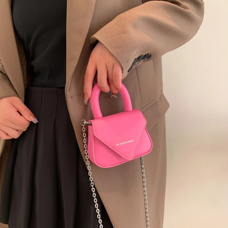 2023 Brand Women Pink Orange Mini Handbag and Purses Small Totes Shoulder Bags Lady Chain Crossbody Bags Lipstick Bags Clutch