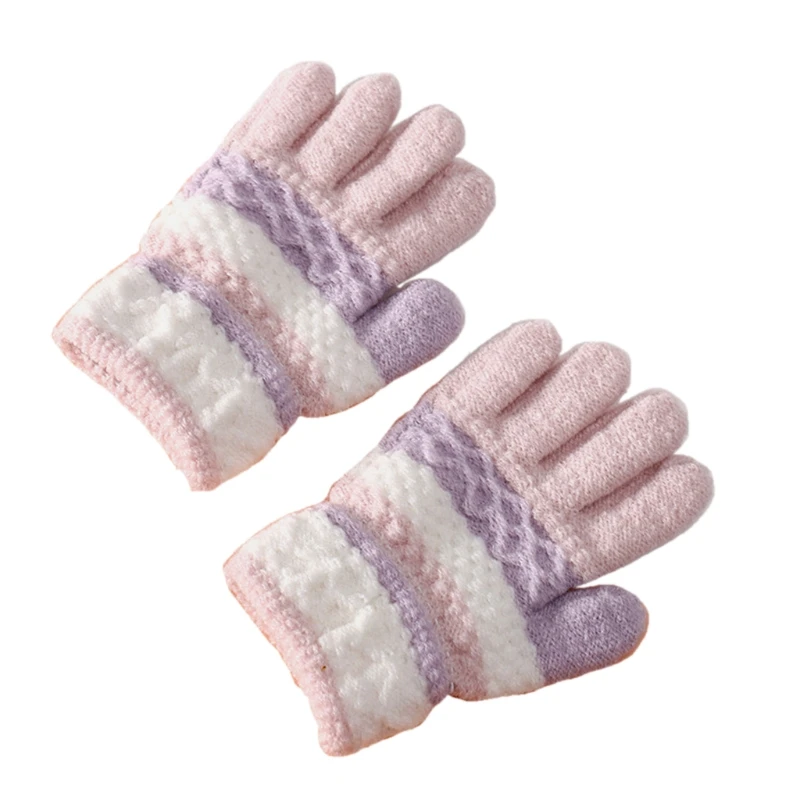 1 คู่เด็กฤดูหนาวถุงมือถักลายเด็ก Coldproof WARM Full Finger ถุงมือชายหญิง Mittens