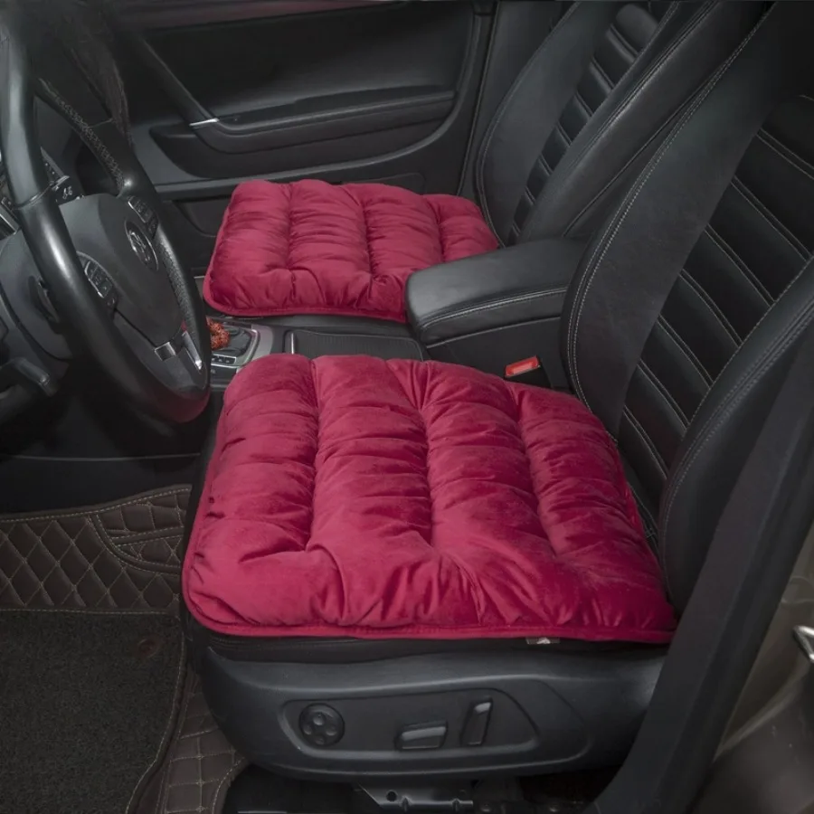 Warm Car Seat Cover Soft Front Seat Cushion Winter Plush Anti Slip Vehicle Chair Protector Universal for 98% Cars