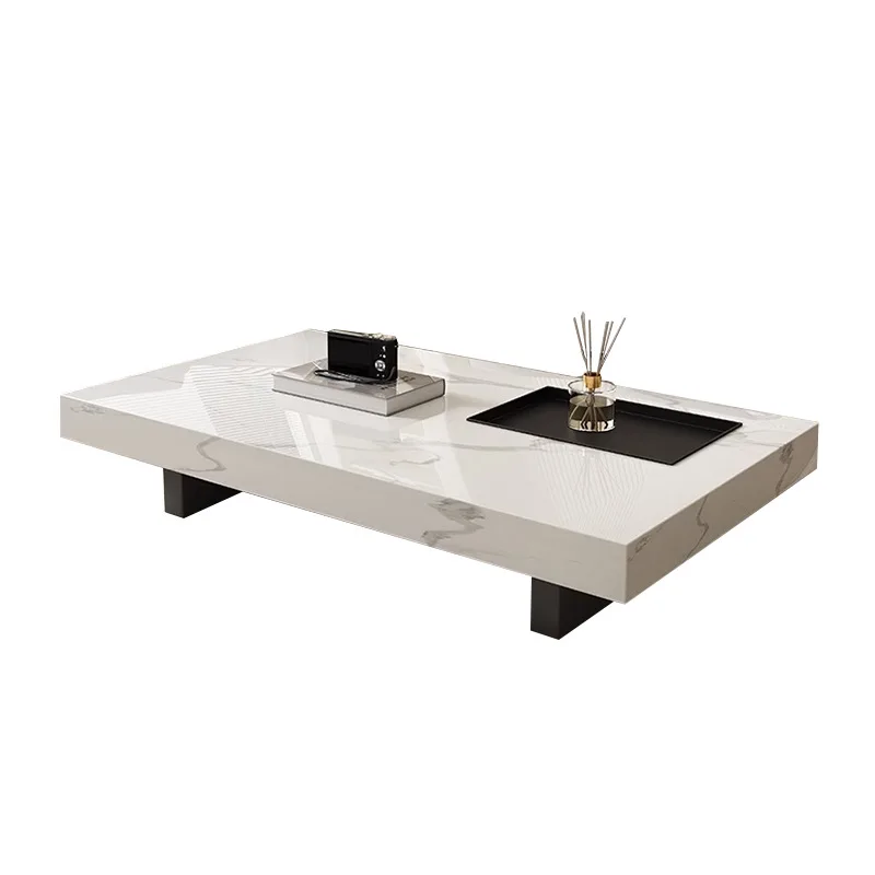 Italian minimalist slate coffee table Modern minimalist small apartment living room home business office rectangular coffee tabl