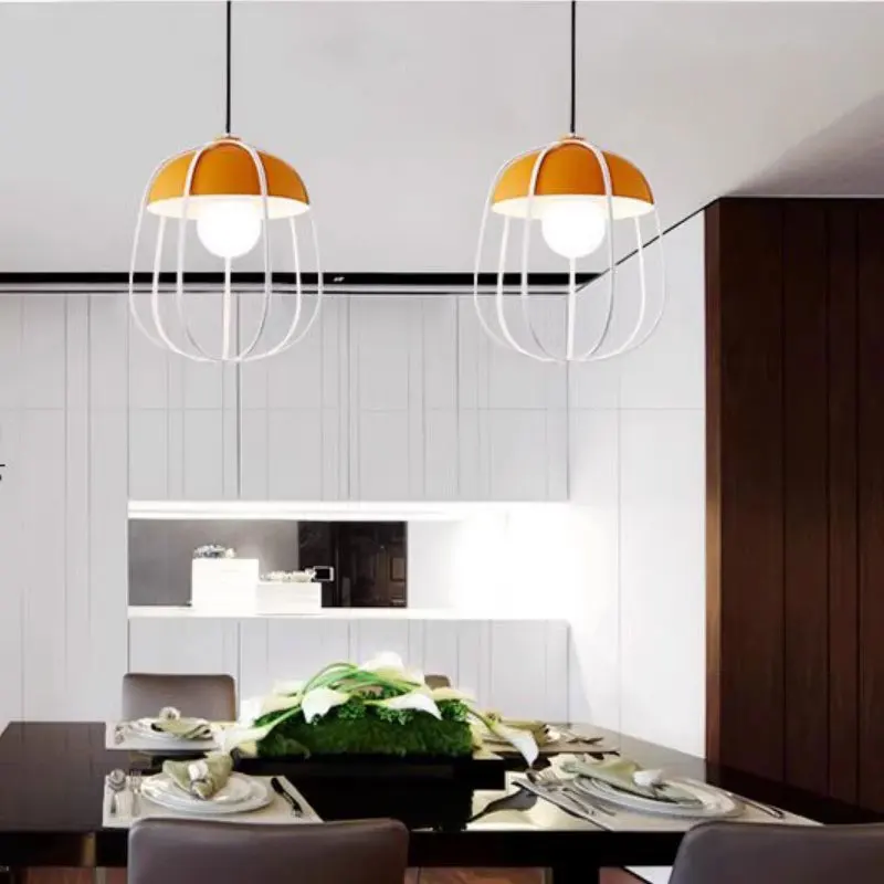 Nordic Personality Macaron Simple Pendant Light Creative Restaurant Clothing Store Hotpot Restaurant Droplight Postmodern Lighti