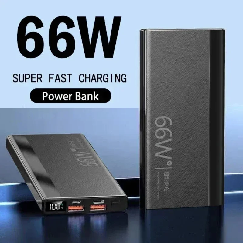 50000mAh Mobile Power Bank 66W Fast Charging Digital Display Rechargeable Battery Charger Cases for iPhone Huawei Xiaomi Samsung