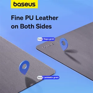 Baseus Alas Mouse Kulit PU Warna Sederhana Alas Mouse Anti Selip Tahan Air 26*21cm Perlengkapan Sekolah Aksesori Kantor Set Meja 12 alas mouse mobil penjualan terbaik - №