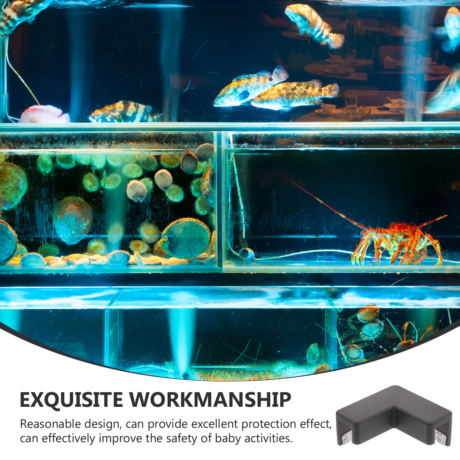 6 قطعة حشوات للزوايا المضادة للتصادم حامي حامل الحيوانات الأليفة تصميم الزاوية اليمنى آمنة حواف لينة ركن حامي خزان