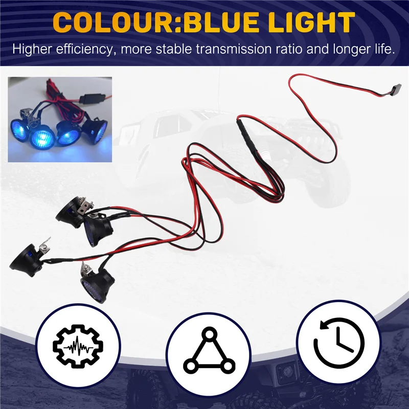 Penawaran Terbaik Lampu LED Lampu Sorot untuk TRX-4 TRX6 Axial SCX10 SCX24 1/10 1/24 RC Mobil Truk Dekorasi Bagian 4LED