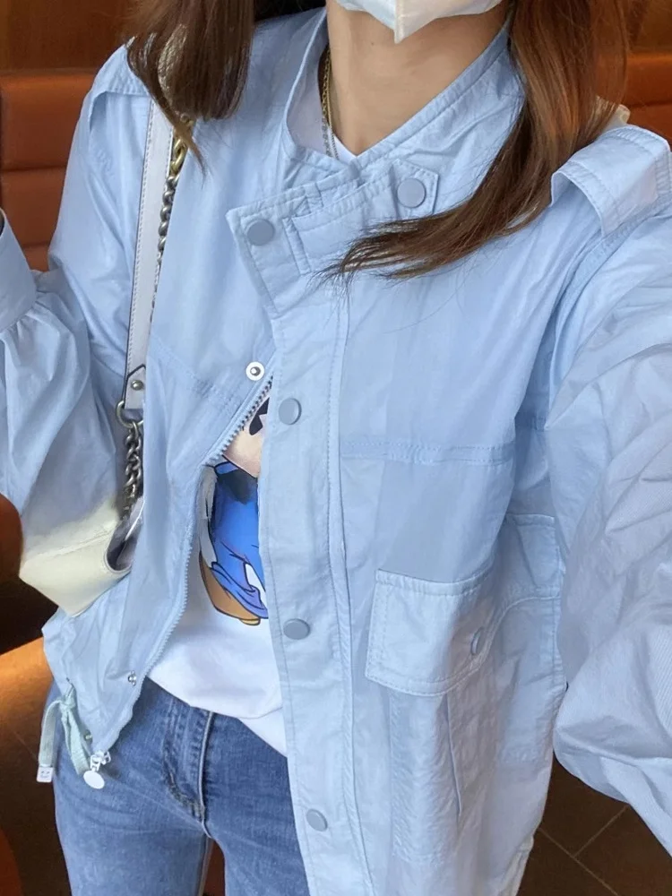 Women's Summer 2026 New Style Outdoor Casual Breathable Hooded Zipper Cardigan Short Jacket Fashionable Versatile Long Sleeve