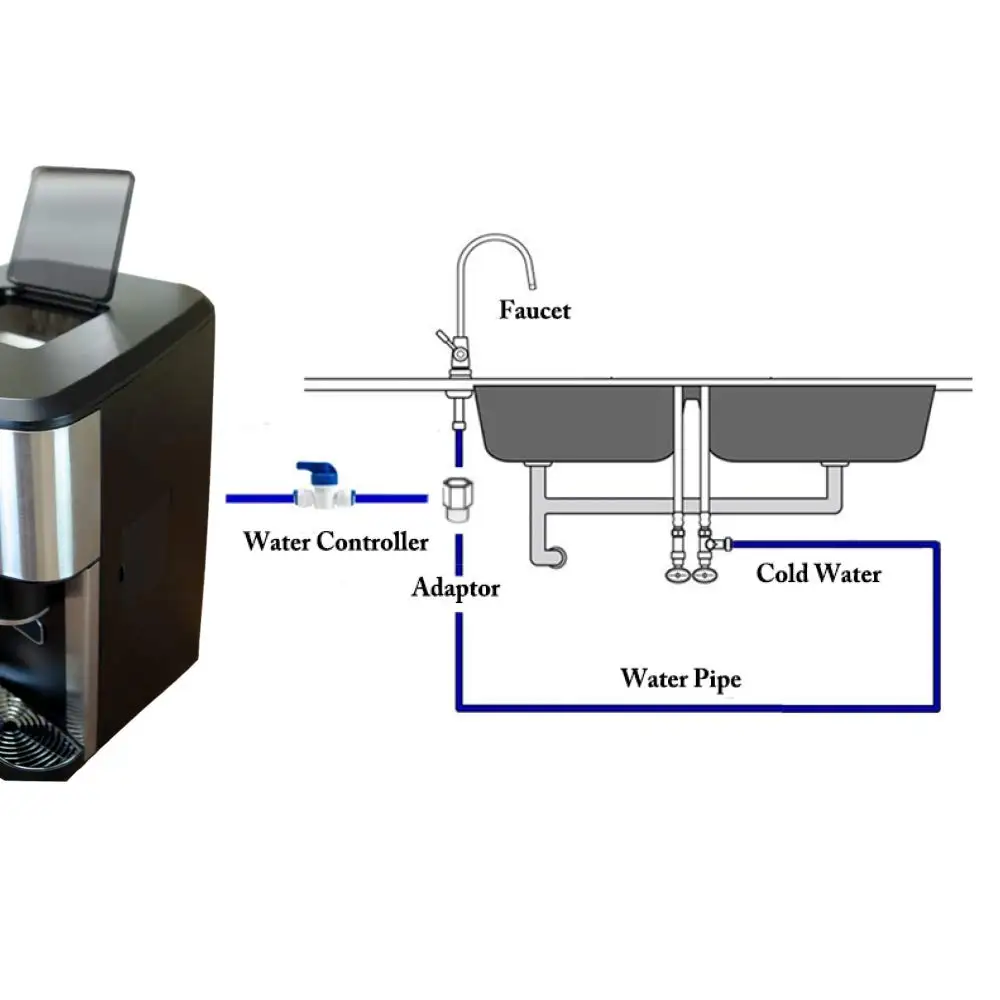 Draagbare mini-ijsmachine koud water 2 maten ijsblokjes Zelfreinigende aanraakbediening IJsmachine Thuisgebruik Feest 15 kg Huishouden