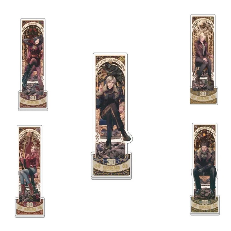 RE4 Resident Evil Resistance Leon Scott Acrylic Stand Model Plate Decoration Desk Figure Display Game Products Standee Chibi