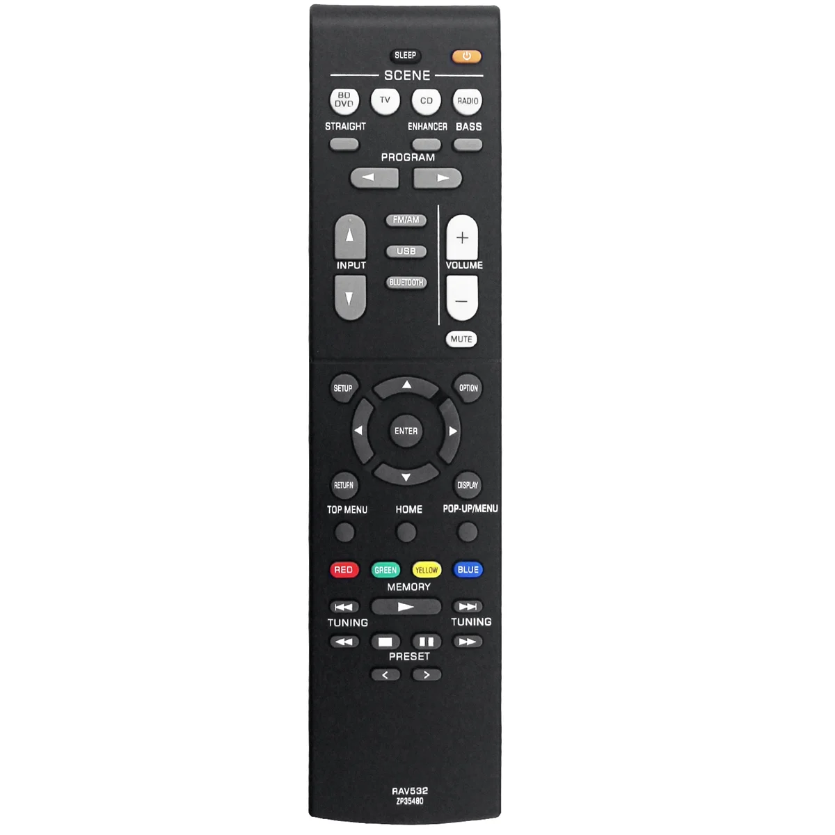 RAV532 ZP35480 Remote Control Replace for Yamaha AV Receiver RX-V379 RX-V383 RX-V383BL RXV379 RXV383 RXV383BL