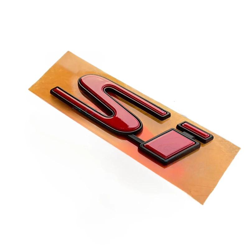 New Style  3D Red Si Emblem for Civic Si 2Dr 4Dr Trunk Rear Badge Sticker