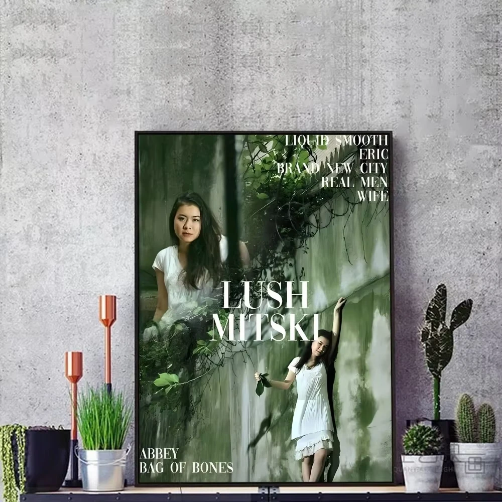 Hip Hop Singer Mitski DIY Sticky Poster Whitepaper Prints Posters Artwork Vintage Decorative Painting